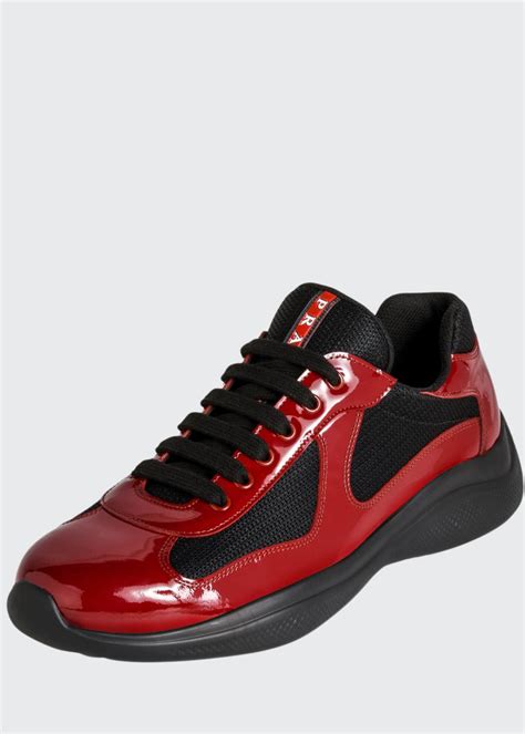 prada america's cup patent leather patchwork sneakers men stores|america's cup patent leather sneakers.